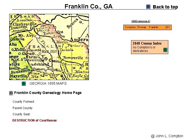 Franklin Co. , GA Back to top 1830 (source 2) Compton, Thomas Franklin 221