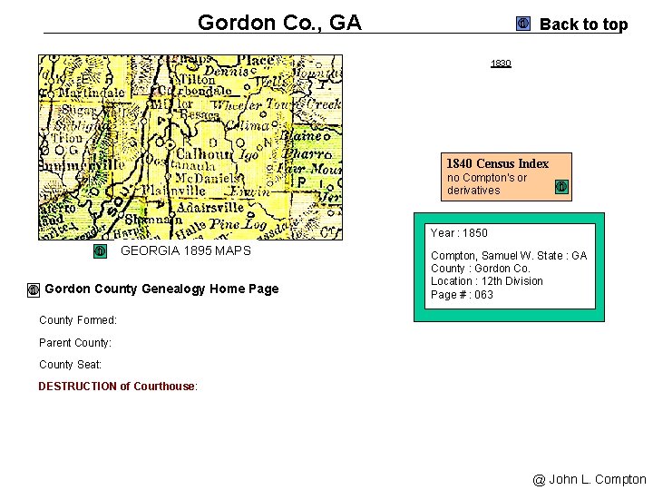 Gordon Co. , GA Back to top 1830 1840 Census Index no Compton's or