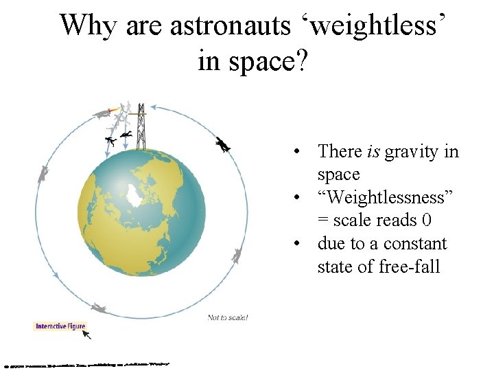 Why are astronauts ‘weightless’ in space? • There is gravity in space • “Weightlessness”