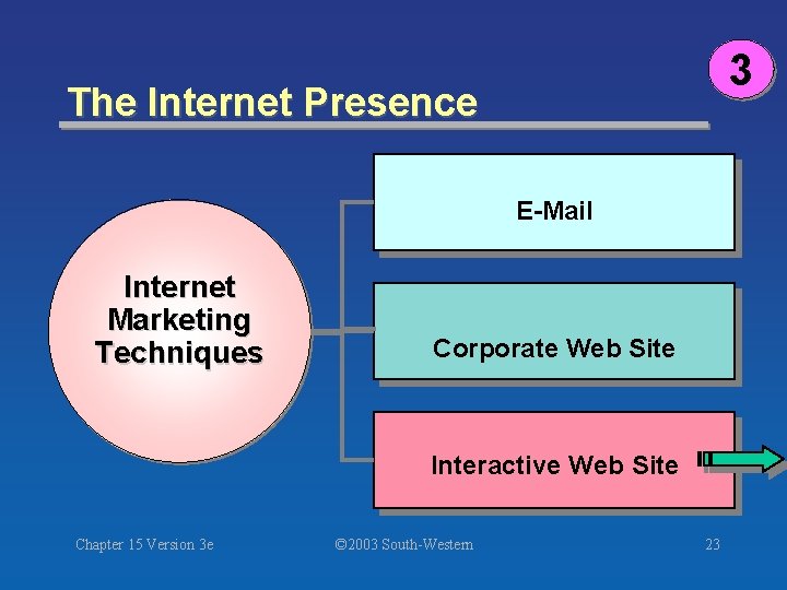 3 The Internet Presence E-Mail Internet Marketing Techniques Corporate Web Site Interactive Web Site