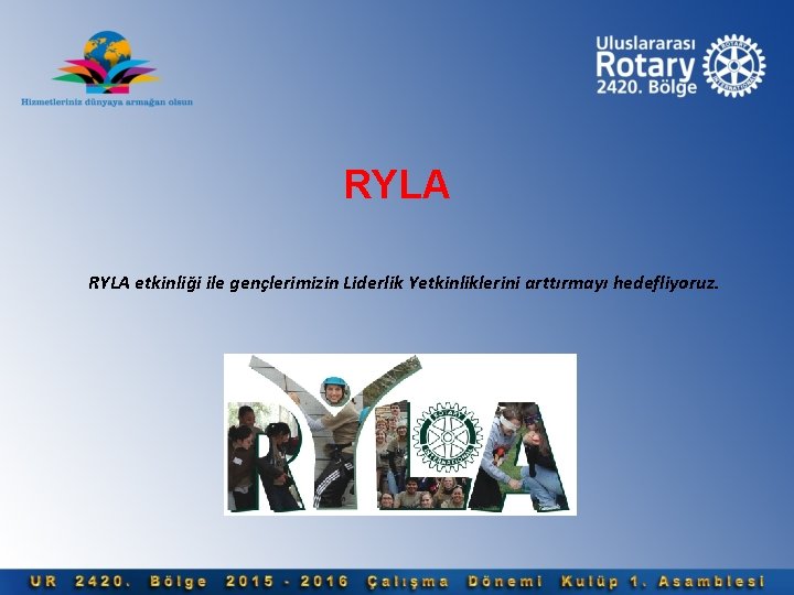 RYLA etkinliği ile gençlerimizin Liderlik Yetkinliklerini arttırmayı hedefliyoruz. 