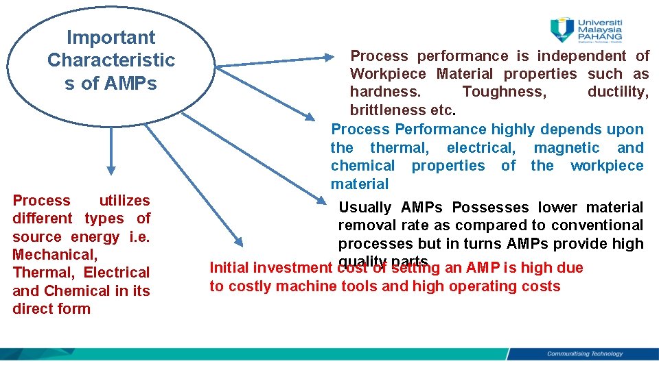 Important Characteristic s of AMPs Process utilizes different types of source energy i. e.