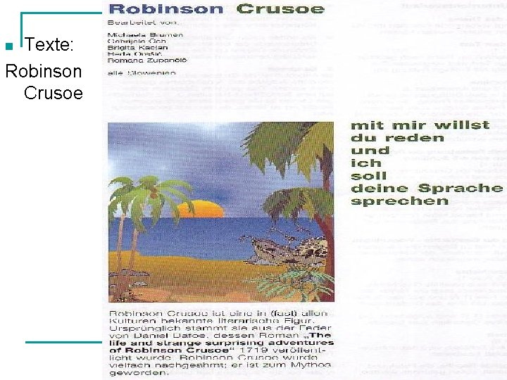 Texte: Robinson Crusoe n 
