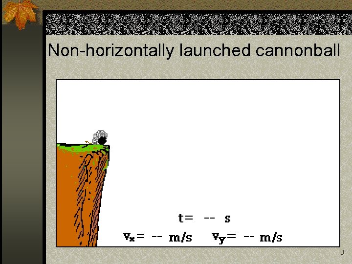 Non-horizontally launched cannonball 8 