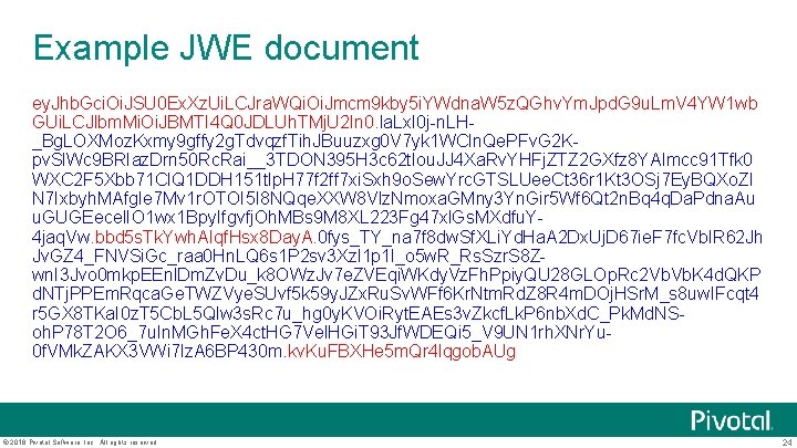 Example JWE document ey. Jhb. Gci. Oi. JSU 0 Ex. Xz. Ui. LCJra. WQi.