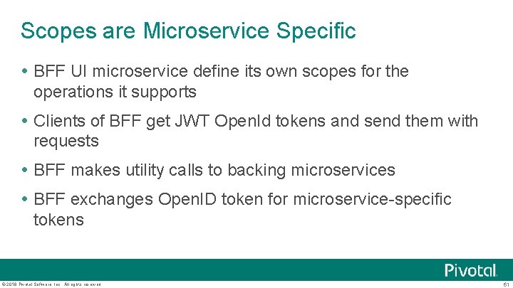 Scopes are Microservice Specific BFF UI microservice define its own scopes for the operations