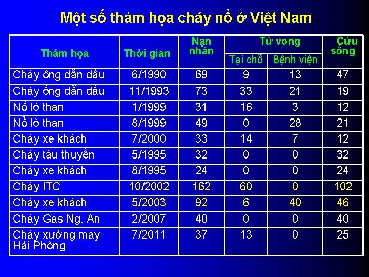 Một số thảm họa cháy nổ ở Việt Nam Thảm họa Cháy ống dẫn