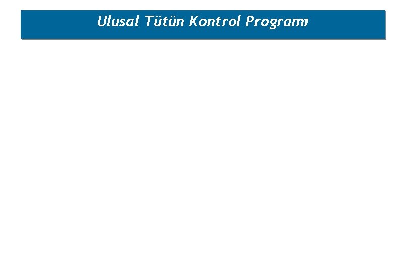 Ulusal Tütün Kontrol Programı 