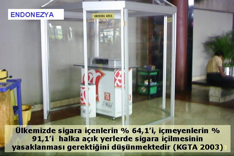 ENDONEZYA Ülkemizde sigara içenlerin % 64, 1’i, içmeyenlerin % 91, 1’i halka açık yerlerde