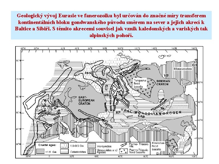 Geologický vývoj Eurasie ve fanerozoiku byl určován do značné míry transferem kontinentálních bloku gondwanského