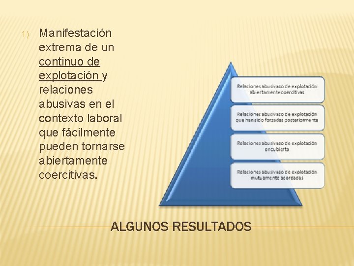 1) Manifestación extrema de un continuo de explotación y relaciones abusivas en el contexto