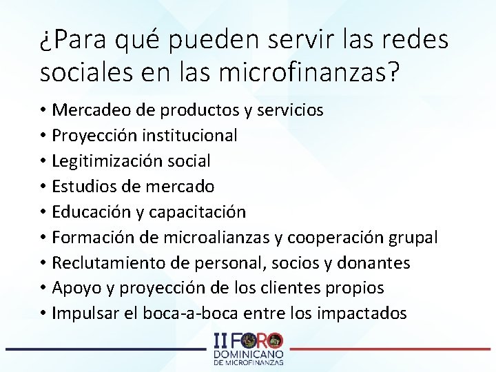 ¿Para qué pueden servir las redes sociales en las microfinanzas? • Mercadeo de productos