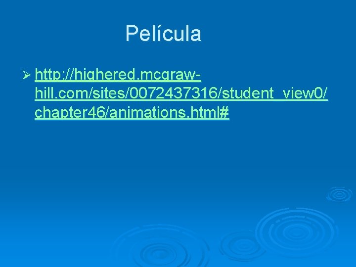 Película Ø http: //highered. mcgraw- hill. com/sites/0072437316/student_view 0/ chapter 46/animations. html# 