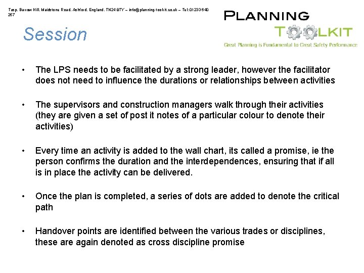 Tusp, Barrow Hill, Maidstone Road, Ashford, England, TN 24 8 TY – info@planning-toolkit. co.