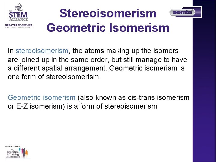 Stereoisomerism Geometric Isomerism In stereoisomerism, the atoms making up the isomers are joined up