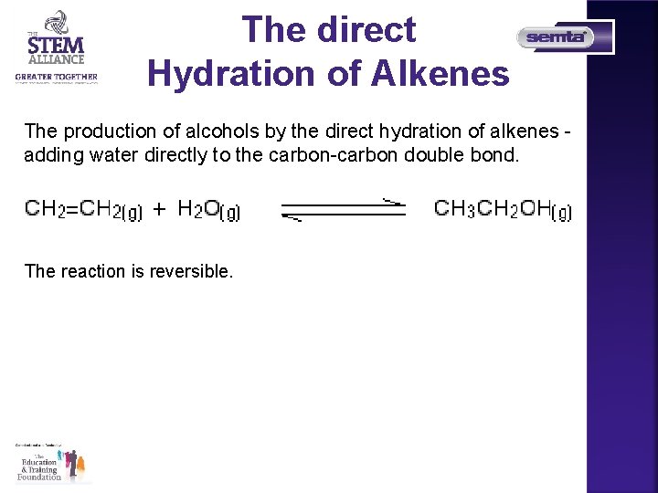 The direct Hydration of Alkenes The production of alcohols by the direct hydration of