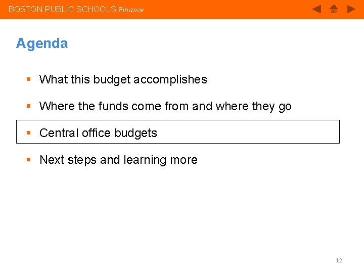 BOSTON PUBLIC SCHOOLS Finance Agenda § What this budget accomplishes § Where the funds