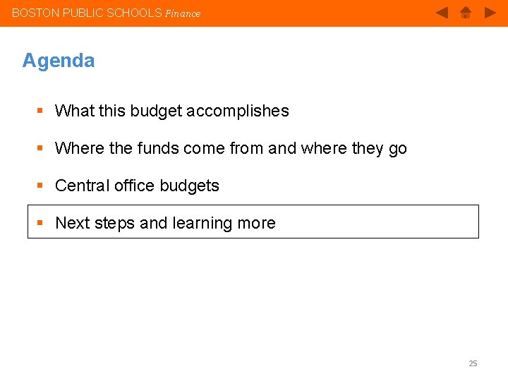 BOSTON PUBLIC SCHOOLS Finance Agenda § What this budget accomplishes § Where the funds