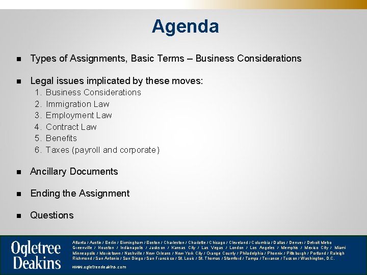 Agenda n Types of Assignments, Basic Terms – Business Considerations n Legal issues implicated