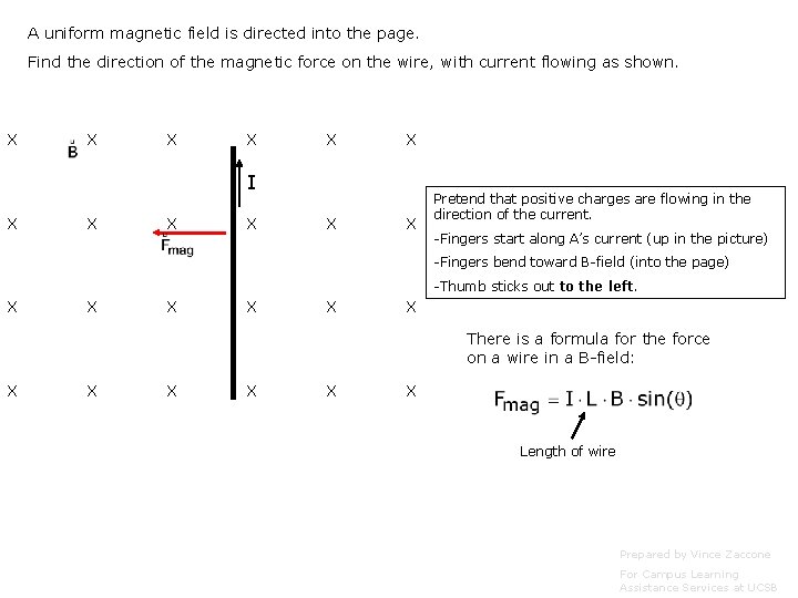 A uniform magnetic field is directed into the page. Find the direction of the