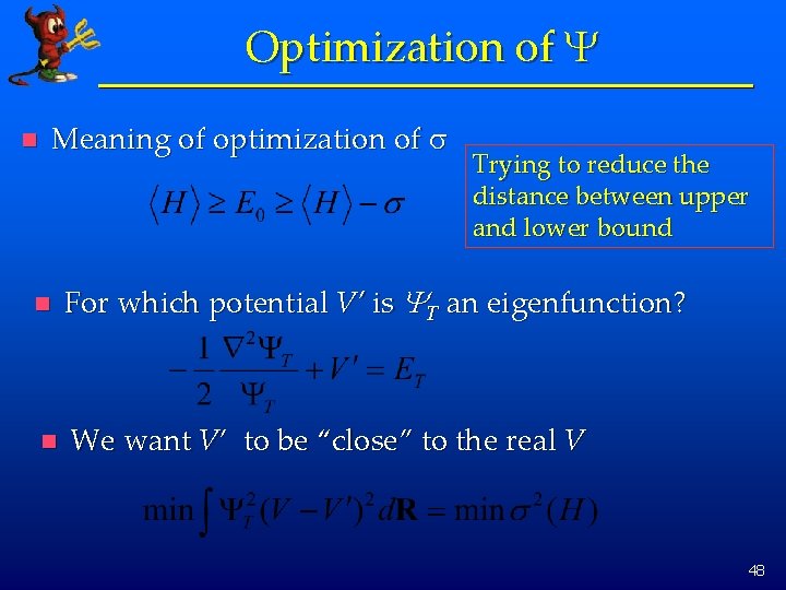 Optimization of Y n Meaning of optimization of s Trying to reduce the distance