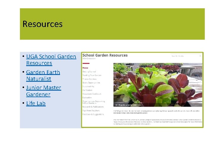 Resources • UGA School Garden Resources • Garden Earth Naturalist • Junior Master Gardener