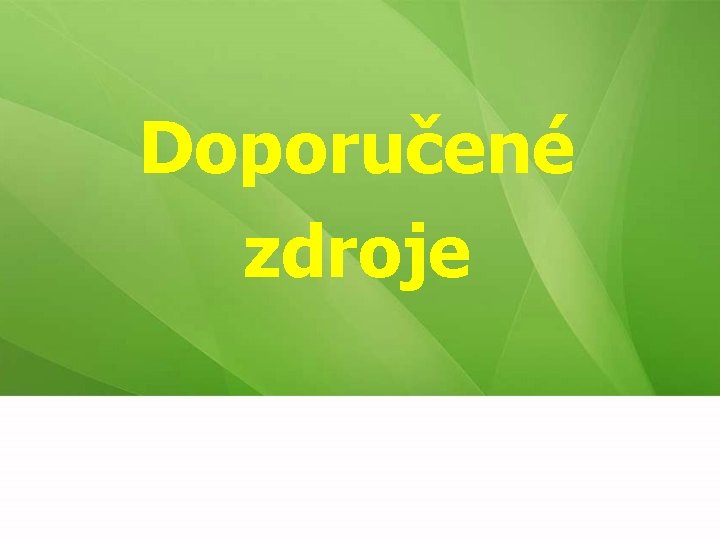 Doporučené zdroje 