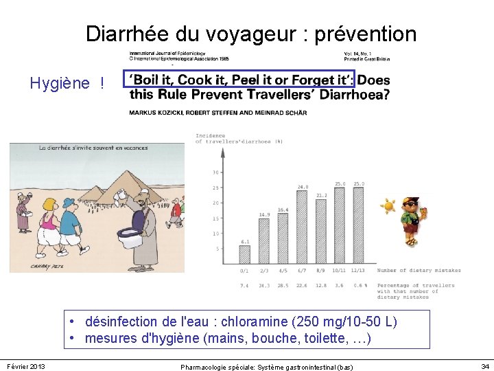 Diarrhée du voyageur : prévention Hygiène ! • désinfection de l'eau : chloramine (250 Diarrhée du voyageur : prévention Hygiène ! • désinfection de l'eau : chloramine (250