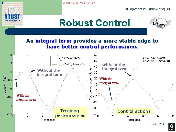 A talk in ICMLC 2011 ®Copyright by Shun-Feng Su Robust Control An integral term