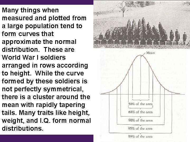 Many things when Statistics, Analysis, measured and plotted from a large population tend to