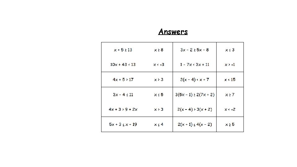 Answers 