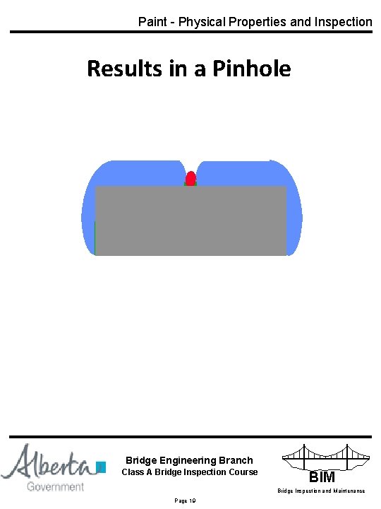 Paint - Physical Properties and Inspection Results in a Pinhole Bridge Engineering Branch INFRASTRUCTURE