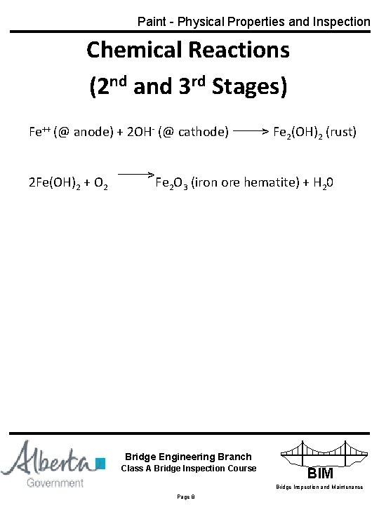 Paint - Physical Properties and Inspection Chemical Reactions (2 nd and 3 rd Stages)