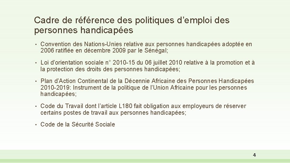 Cadre de référence des politiques d’emploi des personnes handicapées • Convention des Nations-Unies relative