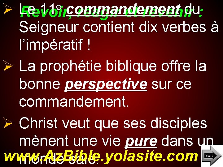 Ø Revoir, réagir et revenir : Seigneur contient dix verbes à l’impératif ! Ø