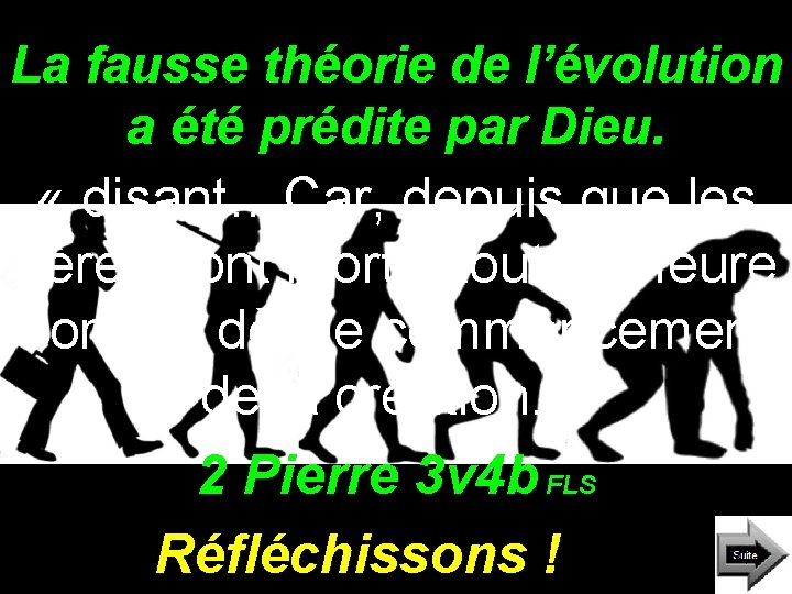 La fausse théorie de l’évolution a été prédite par Dieu. « disant…Car, depuis que
