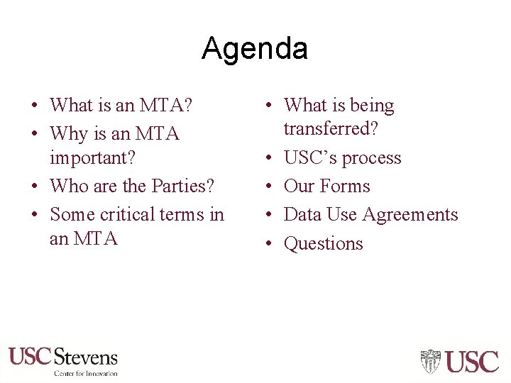 Agenda • What is an MTA? • Why is an MTA important? • Who