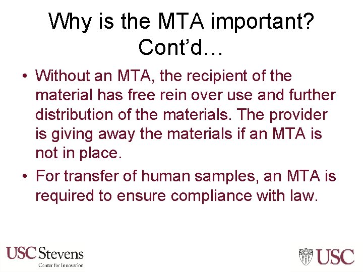 Why is the MTA important? Cont’d… • Without an MTA, the recipient of the