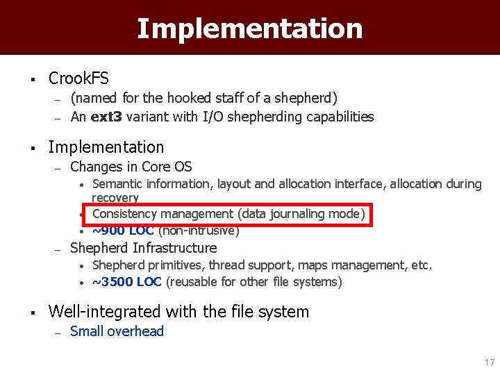 Implementation § Crook. FS – – § (named for the hooked staff of a