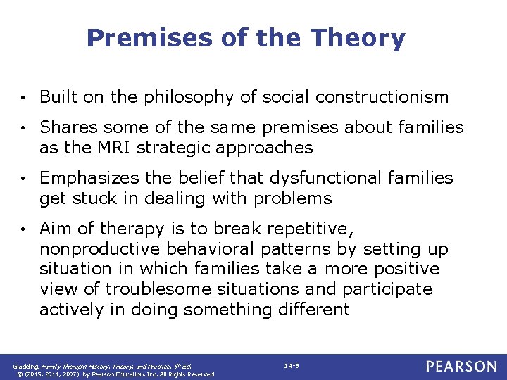 Premises of the Theory • Built on the philosophy of social constructionism • Shares