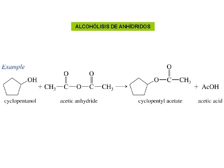 ALCOHÓLISIS DE ANHÍDRIDOS 