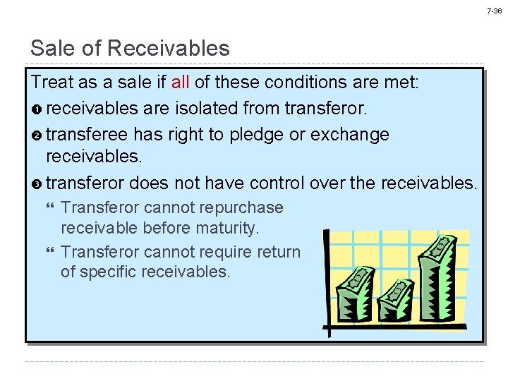 7 -36 Sale of Receivables Treat as a sale if all of these conditions