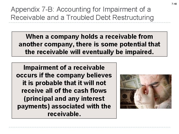 Appendix 7 -B: Accounting for Impairment of a Receivable and a Troubled Debt Restructuring