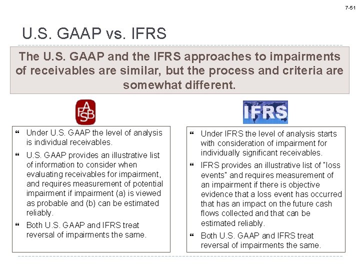 7 -51 U. S. GAAP vs. IFRS The U. S. GAAP and the IFRS