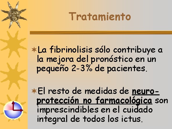 Tratamiento ¬La fibrinolisis sólo contribuye a la mejora del pronóstico en un pequeño 2