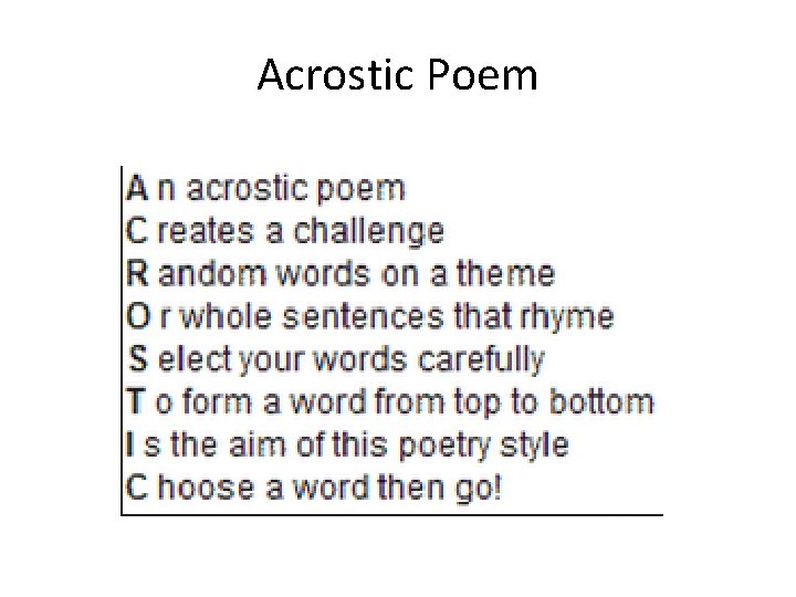 Acrostic Poem 