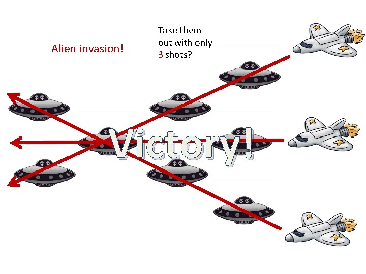 Alien invasion! Take them out with only 3 shots? Victory! 