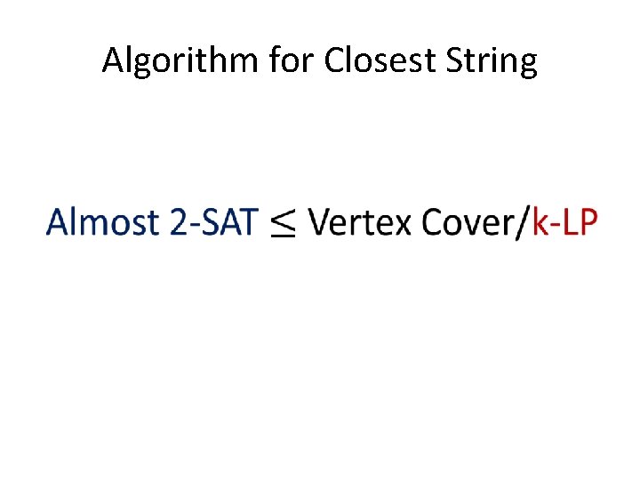 Algorithm for Closest String • 