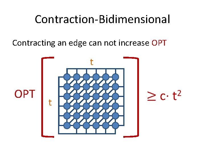 Contraction-Bidimensional Contracting an edge can not increase OPT t 