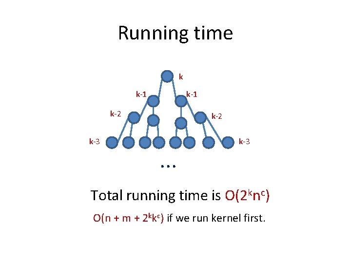 Running time k k-1 k-2 k-3 k-2 . . . k-3 Total running time